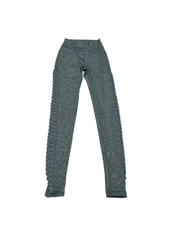 aerie Pants - Aerie Chill Play Move High-Rise Legging Green Ruched Sheer Vertical Side XS